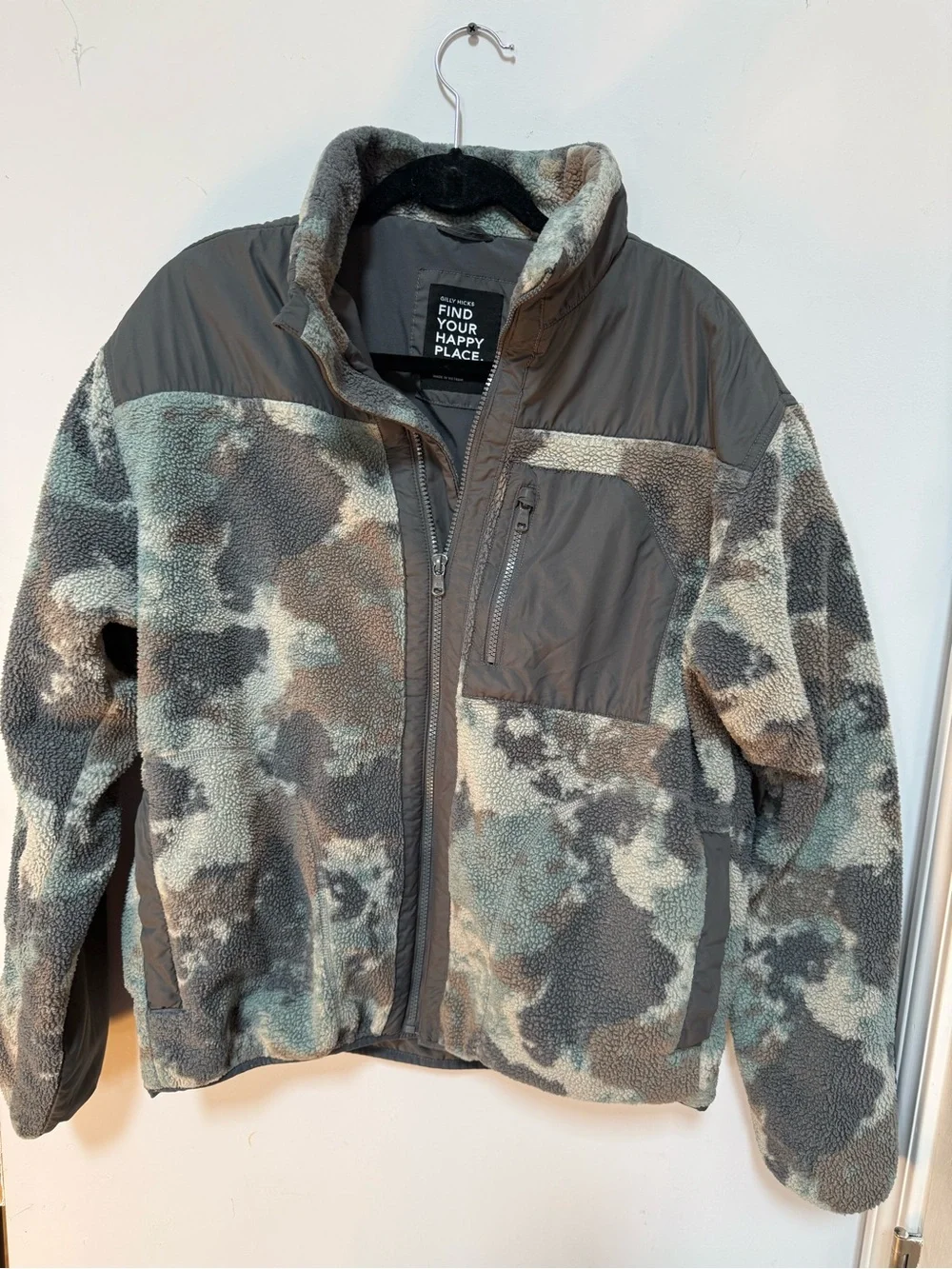 Camo Sherpa-Trim Jacket, Find your happy place
